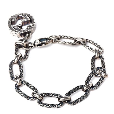 gucci interlocking g charm bracelet|Gucci link bracelet sterling silver.